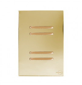 Conjunto Interruptor Quadruplo Simples 4x2 - Novara Glass Dourado Gold